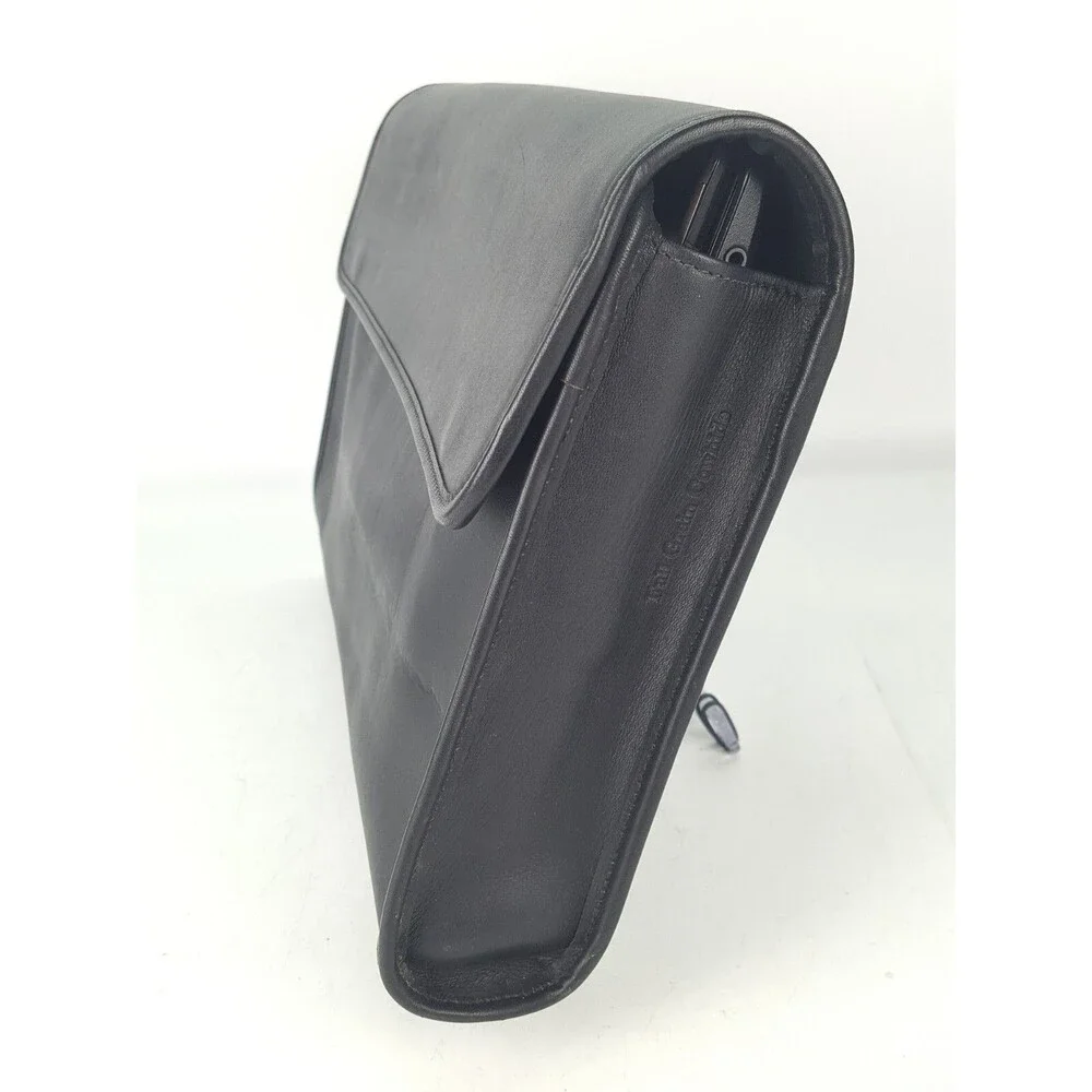 Shlesinger Style #S555D Black Leather Cowhide Underarm Flap Envelope Brief Bag